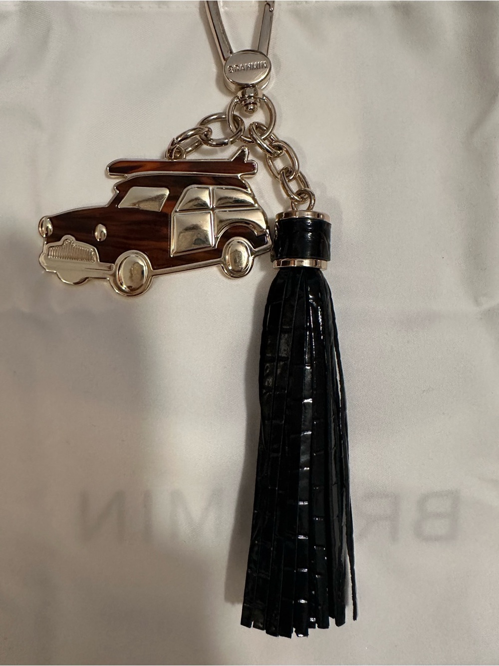 Brahmin Brown Copa Car with Black Tassel- Good Condition